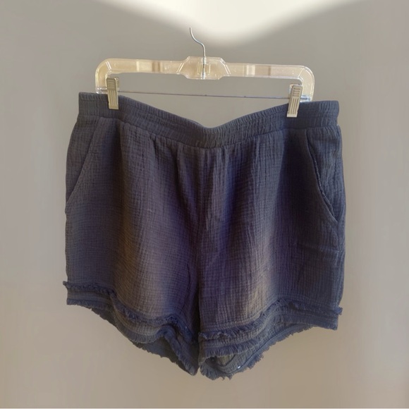 Cynthia Rowley Black Raw Edge Lounge Shorts Womens XL EUC - Picture 2 of 8